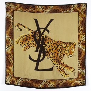 YSL Rare Leopard Silk Scarf